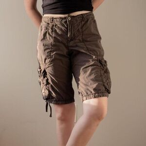 Y2K Polo Ralph Lauren Women's Skater Casual Summer Bermuda Brown Cargo Shorts